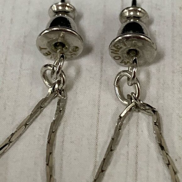 Monet Silver Bead Drop Earrings - Picture 2 of 2